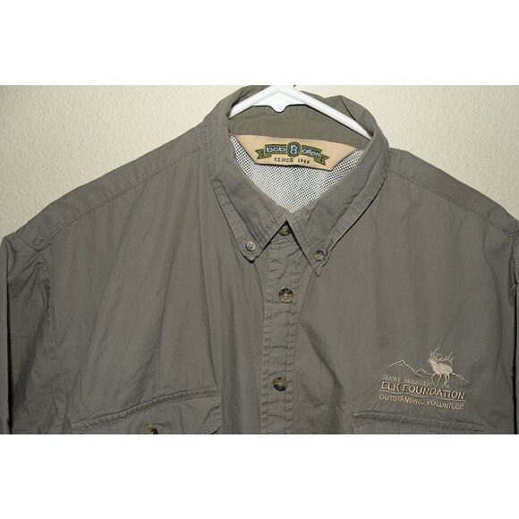 Bob Allen RMEF Men's Large SS Button Vented Hunting Fishing Shirt Gray - Picture 2 of 3